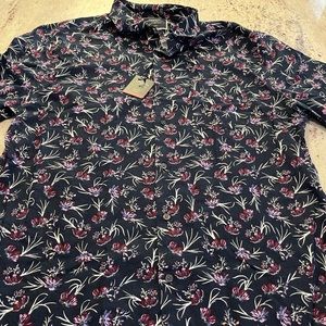 Charles Tyrwhitt Men's Slim Fit Flowered Print Blue Size XL NWT